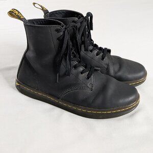 Dr. Martens Black Coated Suede Leather Lace Up Boots Tobias